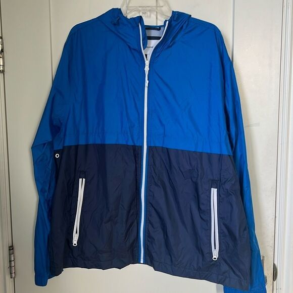 Old Navy Men's Packable Hooded Windbreaker Blue Lightweight Jacket Size XXL - Picture 1 of 9